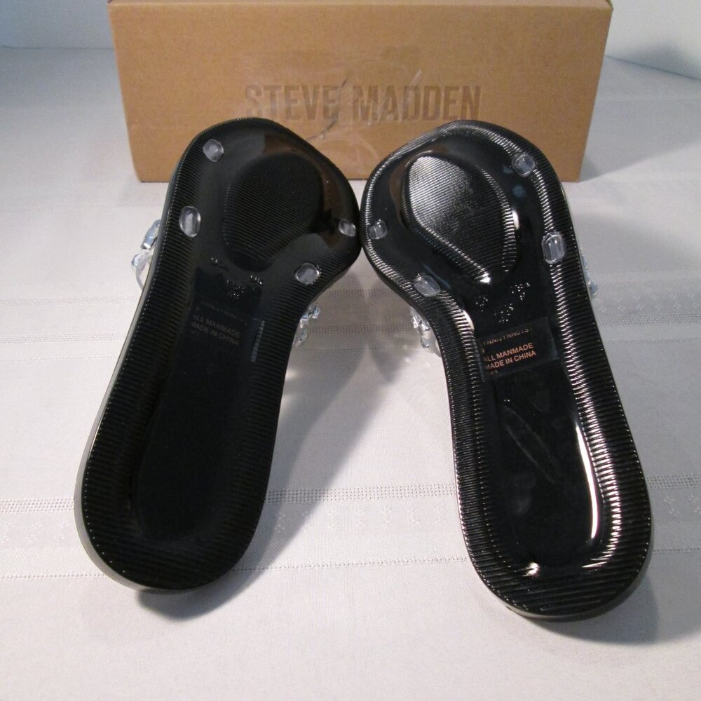 Steve Madden Jynn Clear Sandals with Metallic Embellishments Sz 9 - Picture 9 of 10